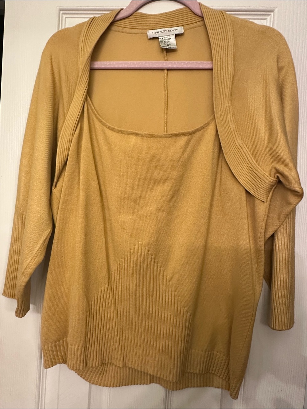 Newport News Mustard Yellow Two-Piece Sweater Set